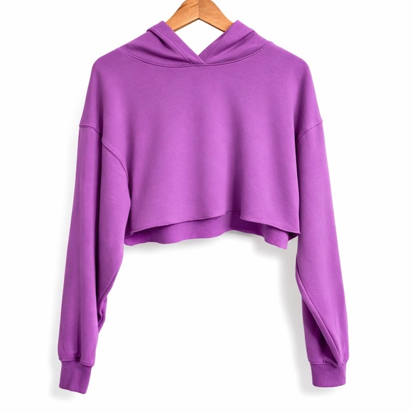 PINK Victoria's Secret Tops - Victoria’s Secret PINK Chloe x Halle Collab Cropped Hoodie Purple Size M